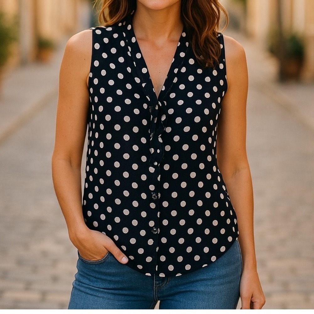 Maeve | Anthropologie Dottie Ruffled Sleeves Top Size 2 Casual Summer Staple